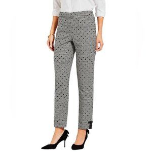 Talbots Wool Blend Gingham Polka Dot Ankle Pants Black White Size 10